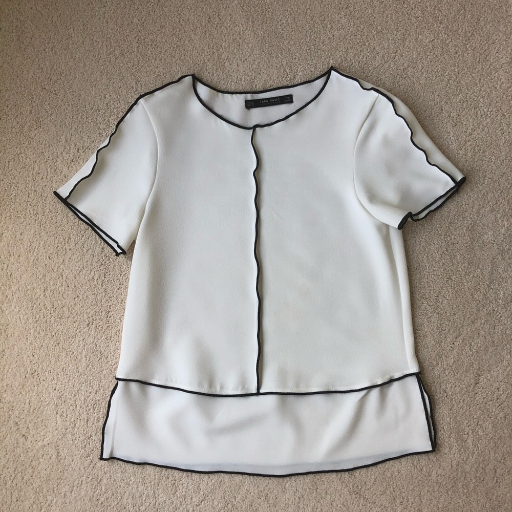 Zara Off-white Top Shirt